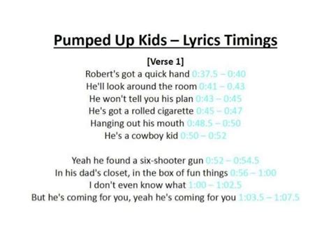 run from my gun lyrics|pumped up kids song lyrics.